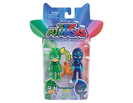 PJ Masks Light Up Gekko y Night Ninja Figura 2 Pack