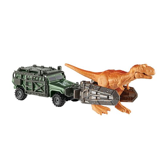 Matchbox Jurassic World Dino Transporters Vehículo y figura Tyranno-Hauler