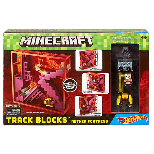 Juego de bloques de pista Minecraft Hot Wheels Nether Fortress