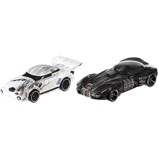 Hot Wheels Star Wars Stormtrooper y Death Trooper, paquete de 2 autos con personajes